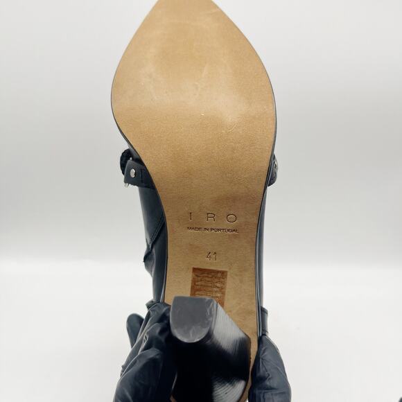 IRO Wikson Leather Black Pointed Toe Boots Ankle Size 41 US 10 - Picture 8 of 9